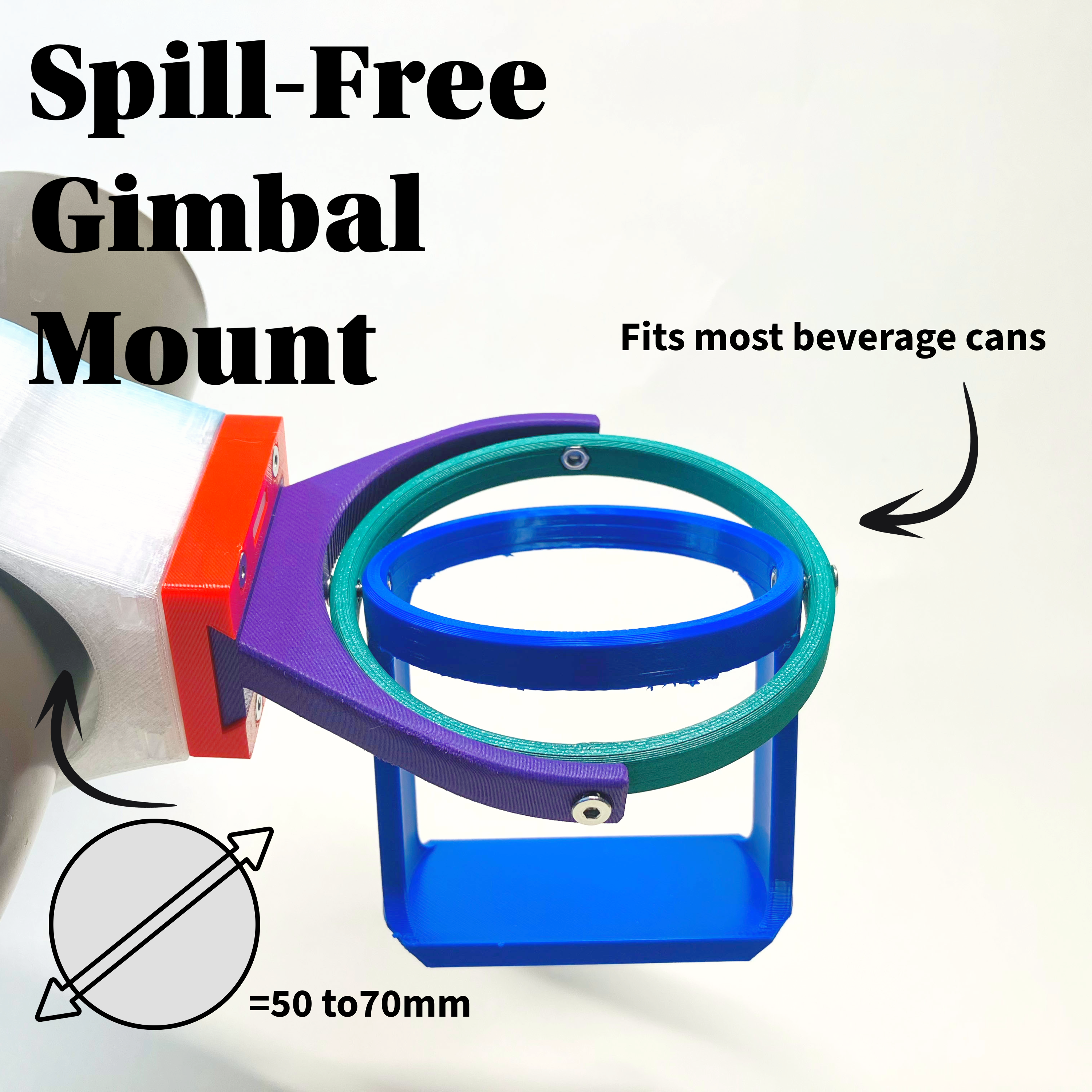 Self-Leveling Gimbal Handlebar Cup Holder