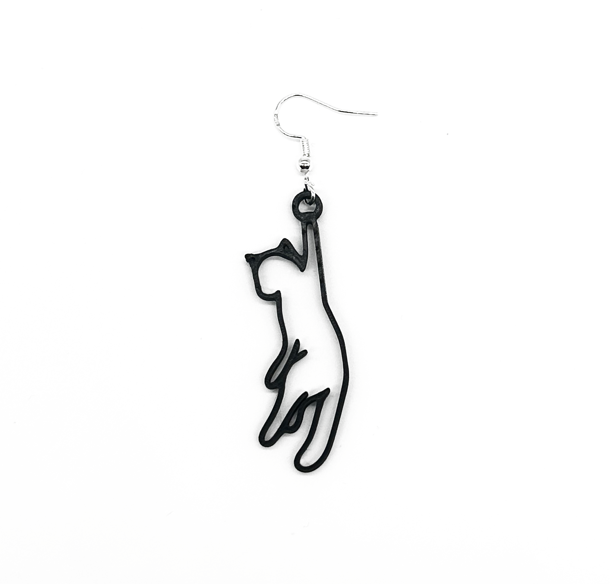 Hanging cat earring