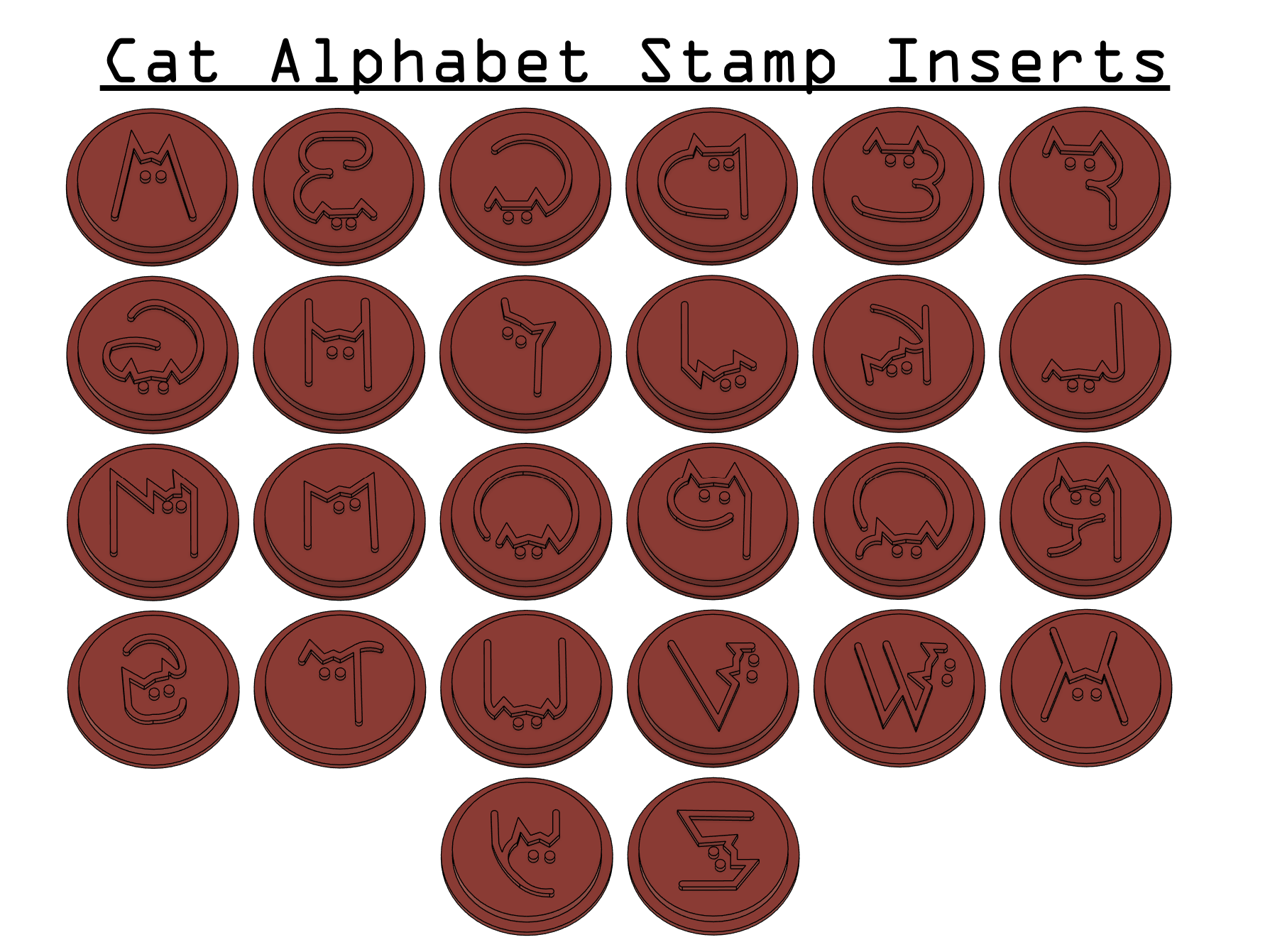 Cat Alphabet Stamp Inserts