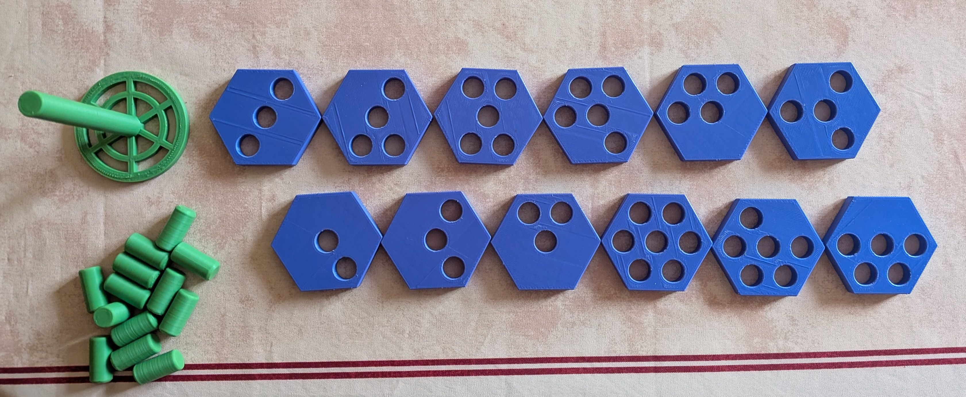 Hexa Dowel Puzzle (alternate stands and pin box) + solutions — miniatura 2