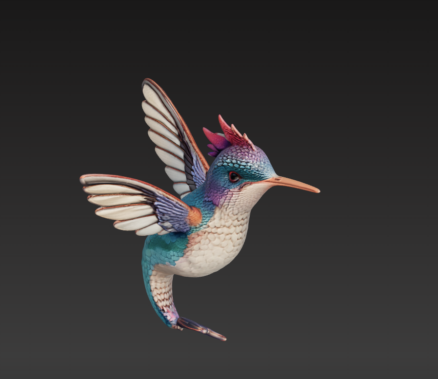 Hummingbird dolphin realistic 3D - by h4ckd4d