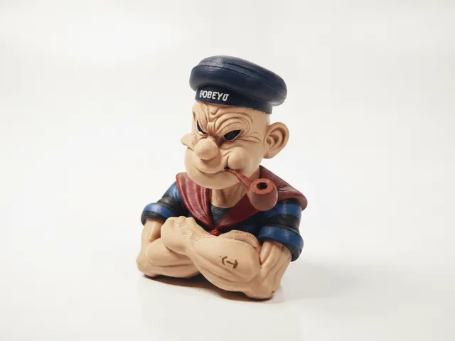 Popeye Bust Cartoon Character 3D Printable