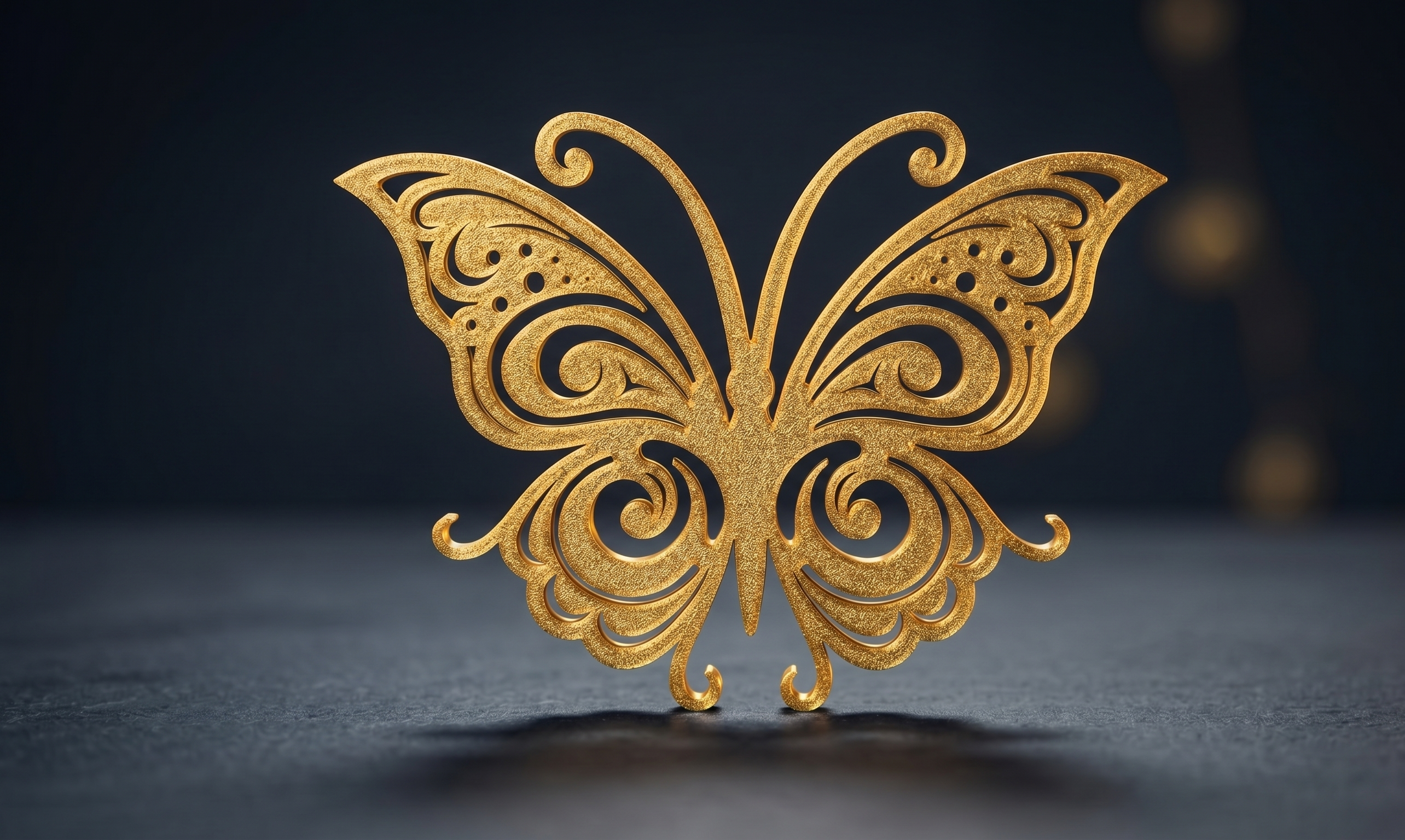 Elegant Golden Butterfly Ornament