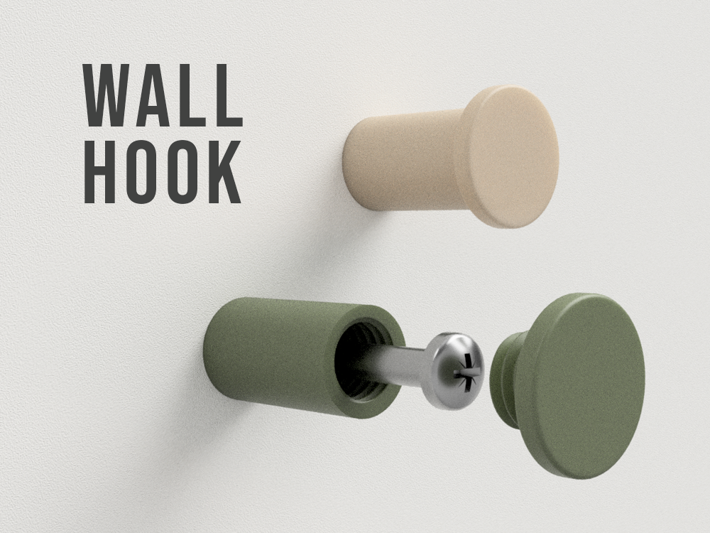 Wall Hook - Invisible Mounting 3D model thumbnail