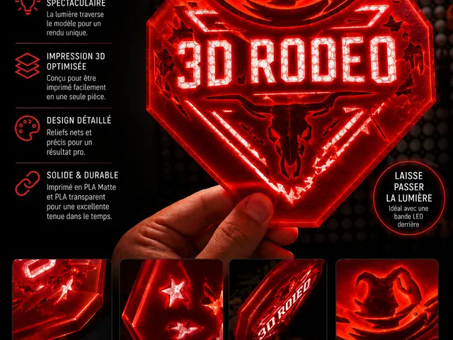 3D Rodeo Light Panel – Two-Color Wall Art | Backlit LED Sign | STL & Dual-Color 3M