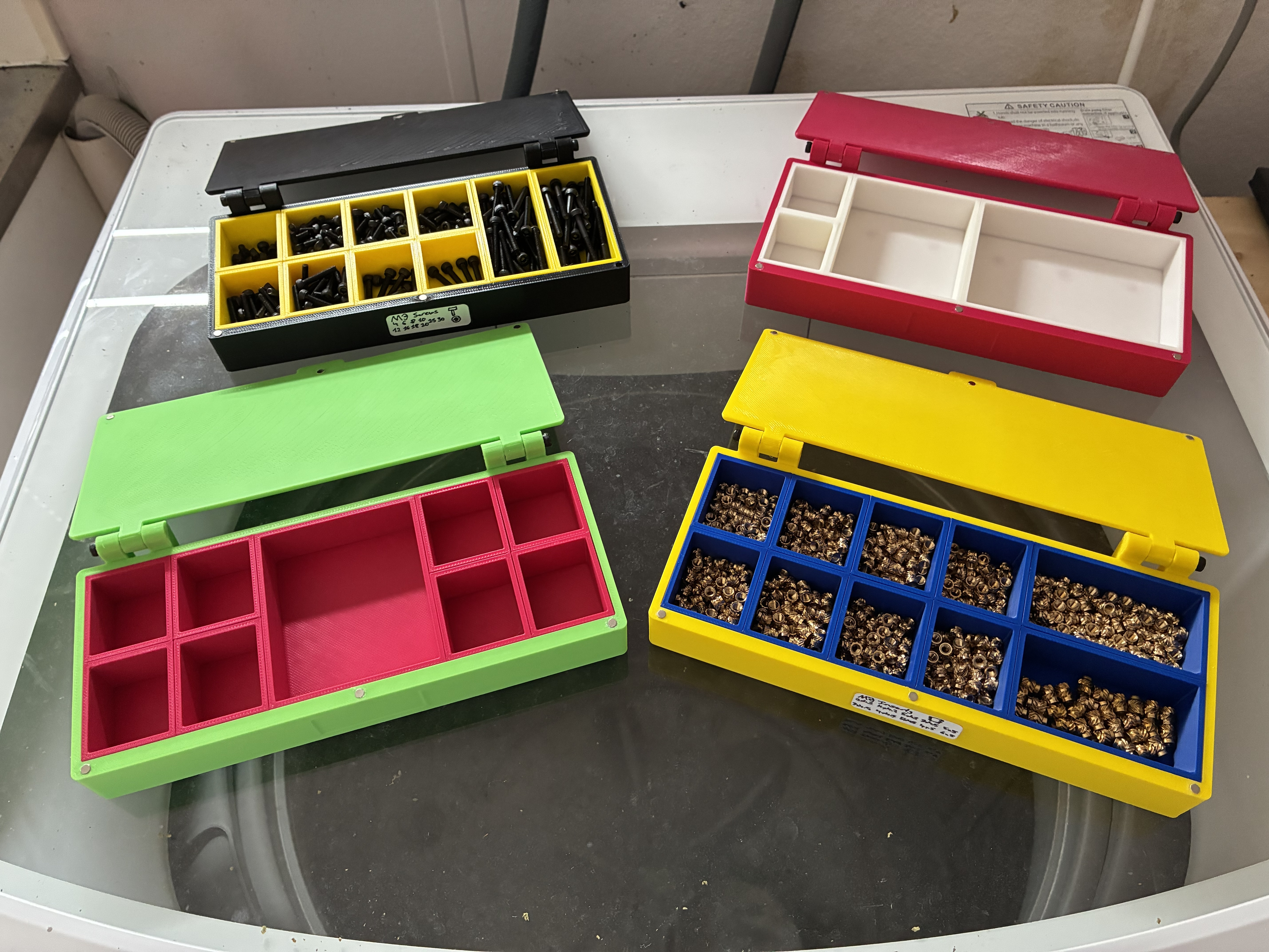 Compartmented container for screws or other small pieces
