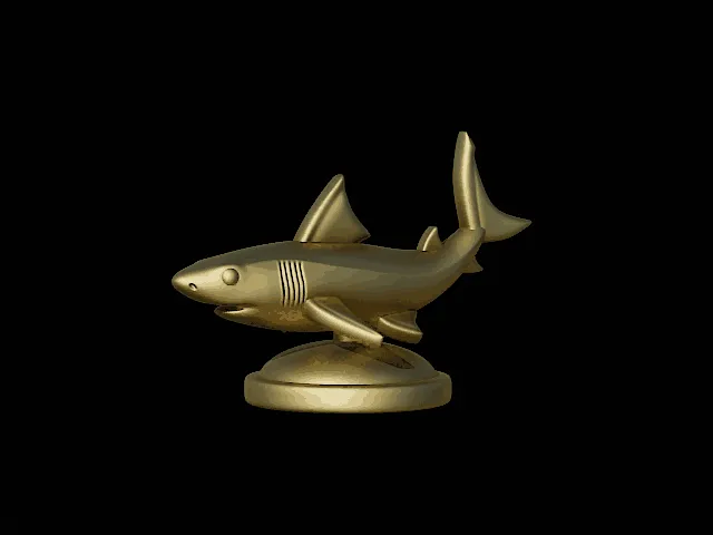 Cartoon Shark Statue with Base – Design 1