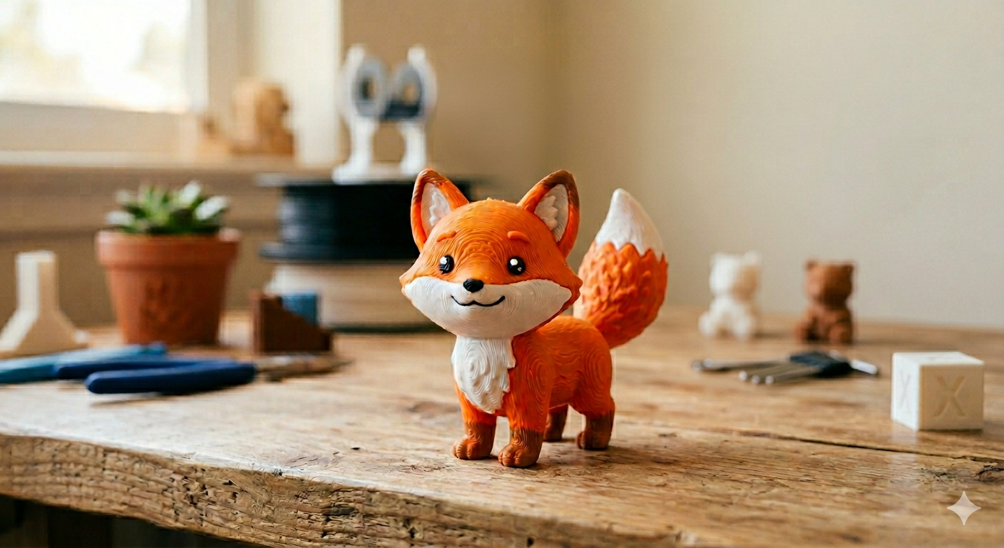3D Printed cute little Fox for showcase Decoration