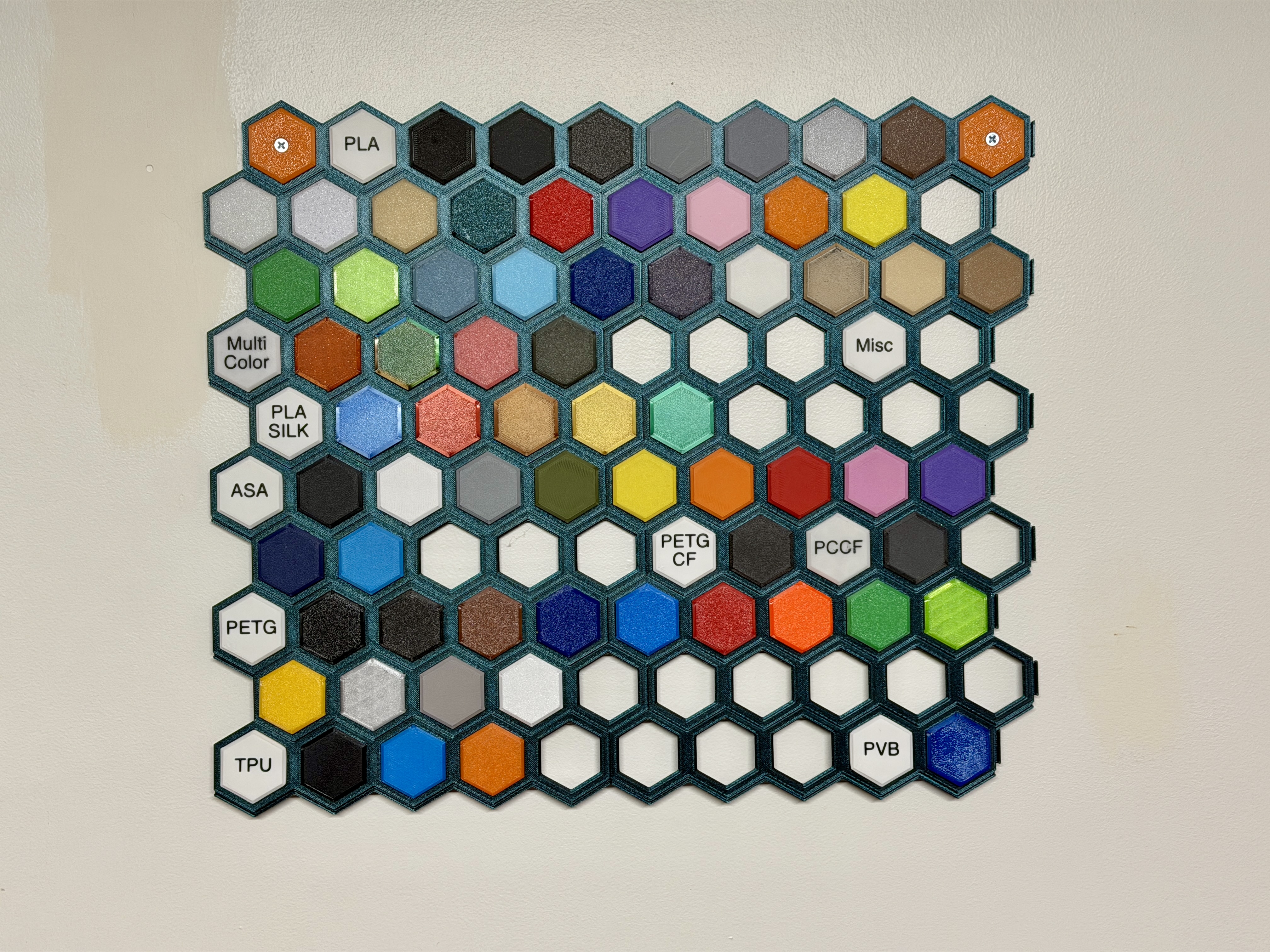 v2 Filament Sample Swatches with Honeycomb Wall System