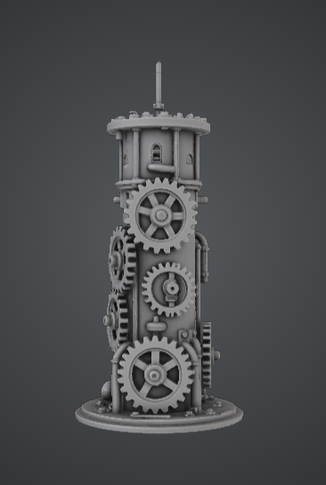 Clockwork Gear Tower – Steampunk Mechanical Structure