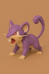 #019 Rattata – Low Poly Pokémon