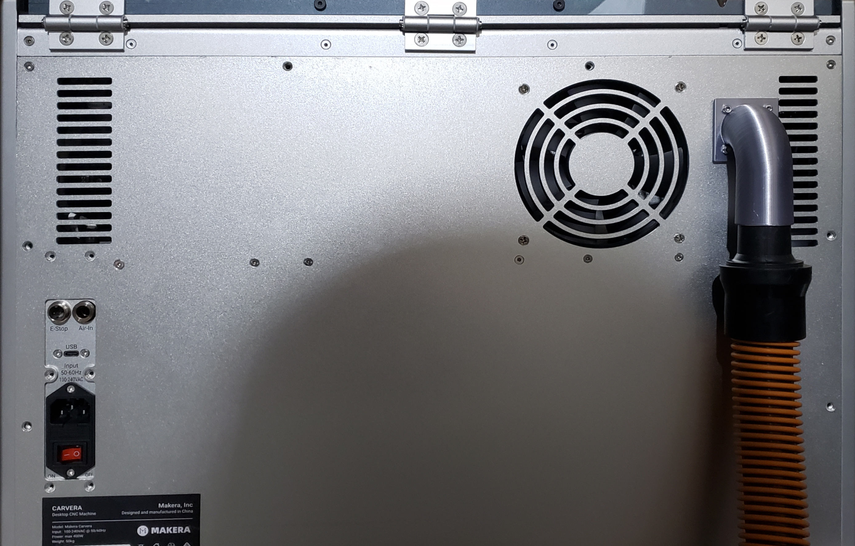Carvera Back Panel Isolation 3d Prints and Back Panel Fusion file for CNC cutting it.