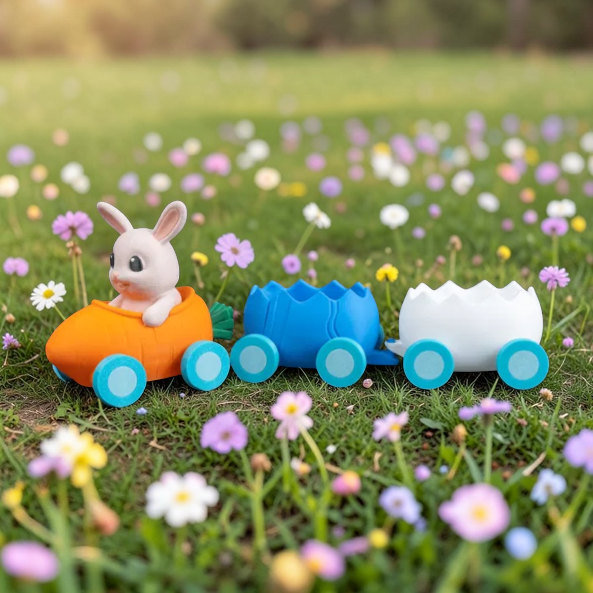 Easter Bunny Train | Snap on Spinning Wheels