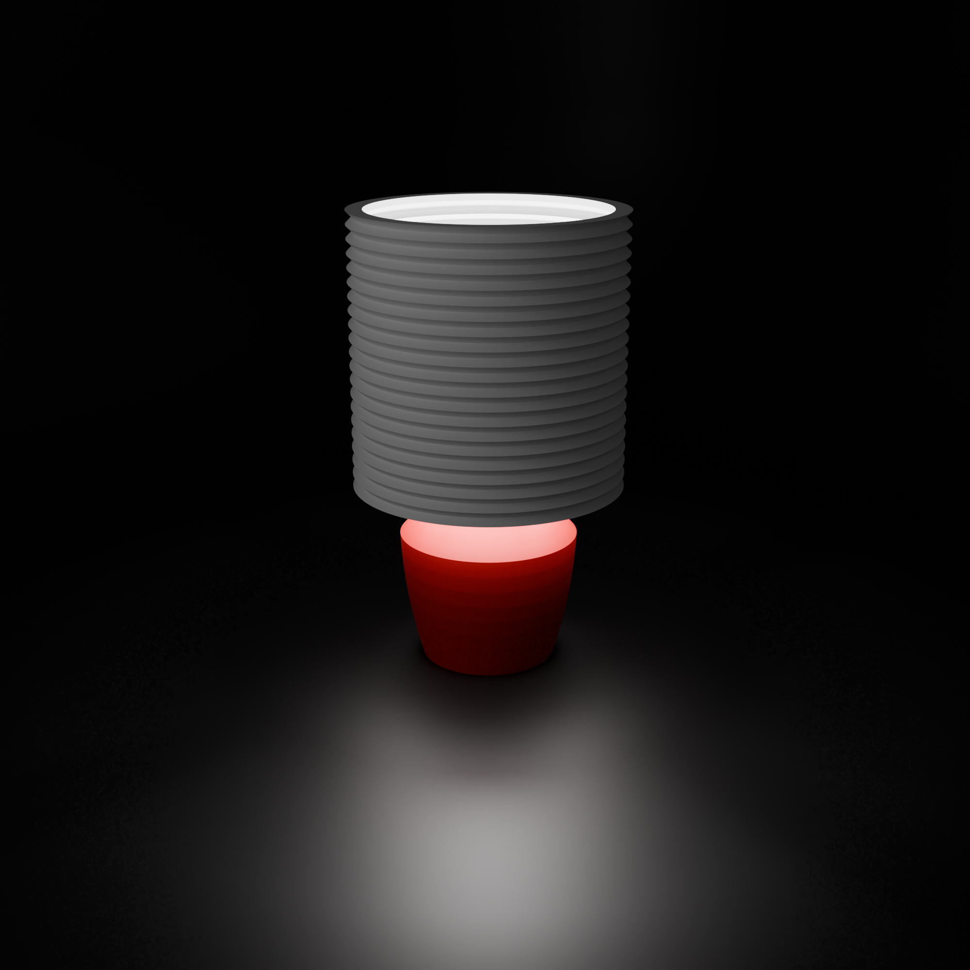 Modern Ribbed Table Lamp - Easy 3D Print (E27 Socket)