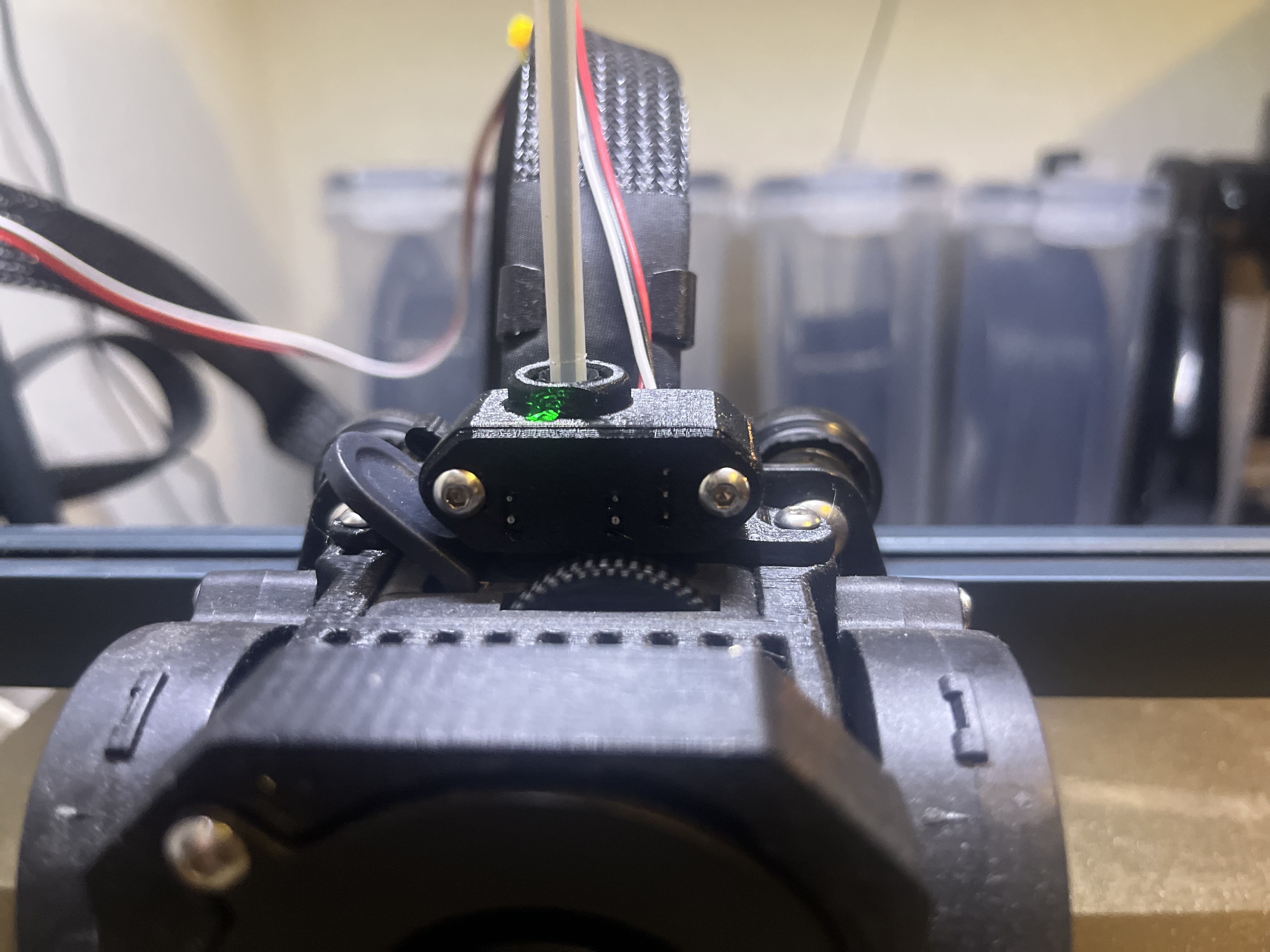 Elegoo Neptune 4: Optical Filament Runout Sensor Mount for SilencedFrost SF 3x5015 Neptune 4 Fan Mod Shroud - ECAS04 fitting