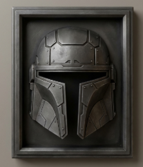 Galaxy Bounty Hunter Helmet – Framed Sci-Fi Wall Art (Bas-Relief)
