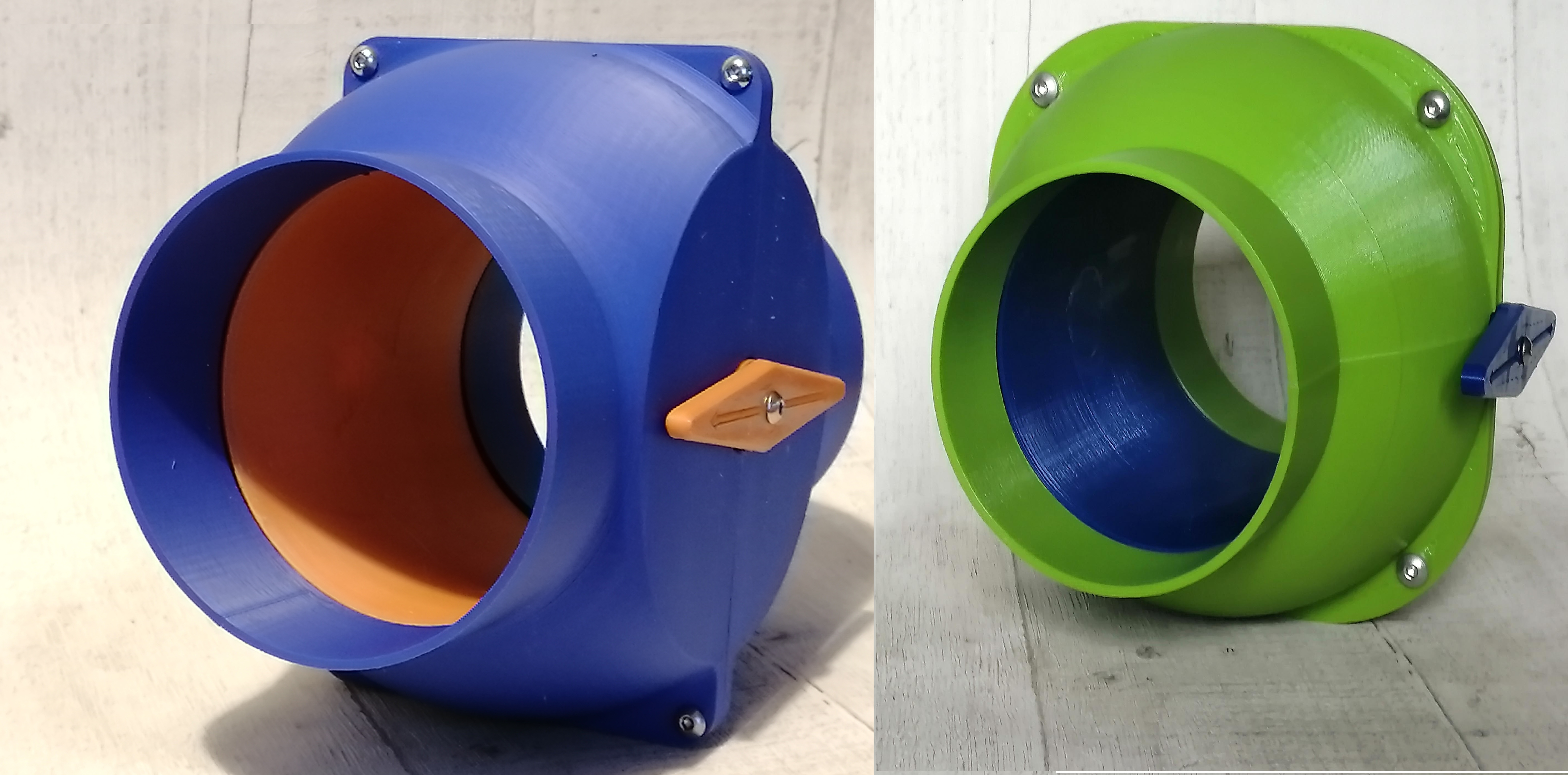 100mm / 4" Truncated & Full-Size Ball Valve Type Non-Clog Blast Gate for Workshop Dust Extraction Network