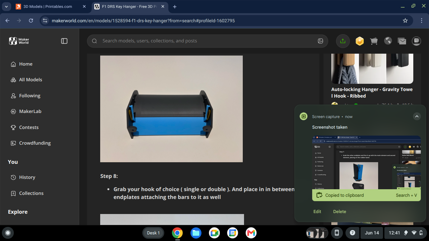 Miniatura 6 do modelo 3D F1 DRS Key hanger