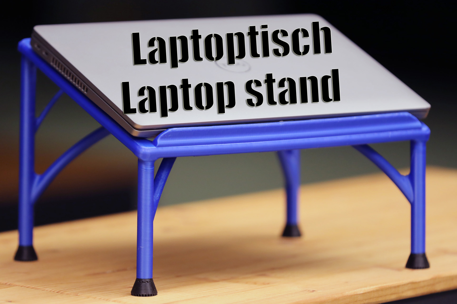 Laptoptisch mit separater Halteleiste und Socken / Laptop stand with a separate  stop bar and socks