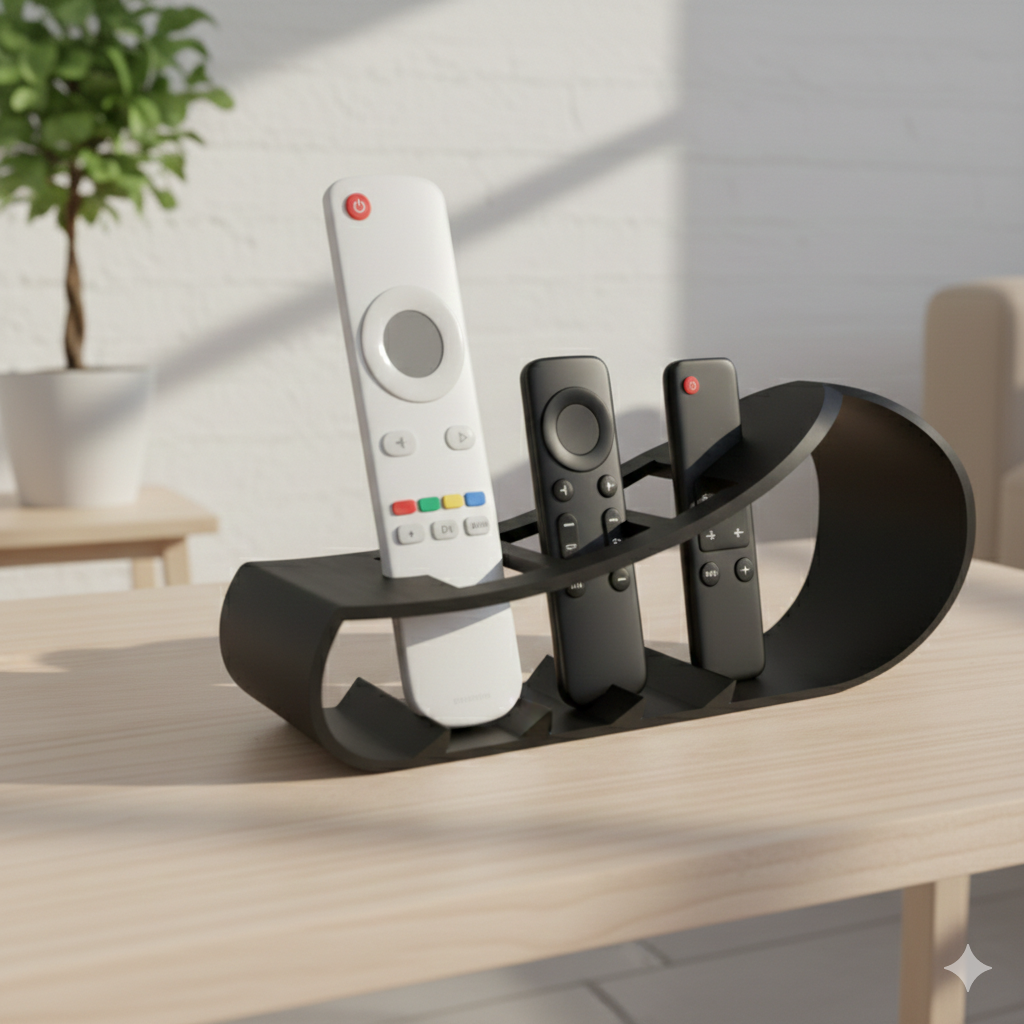 Minimalist Wave Remote Holder - 3 Slot Modular Design