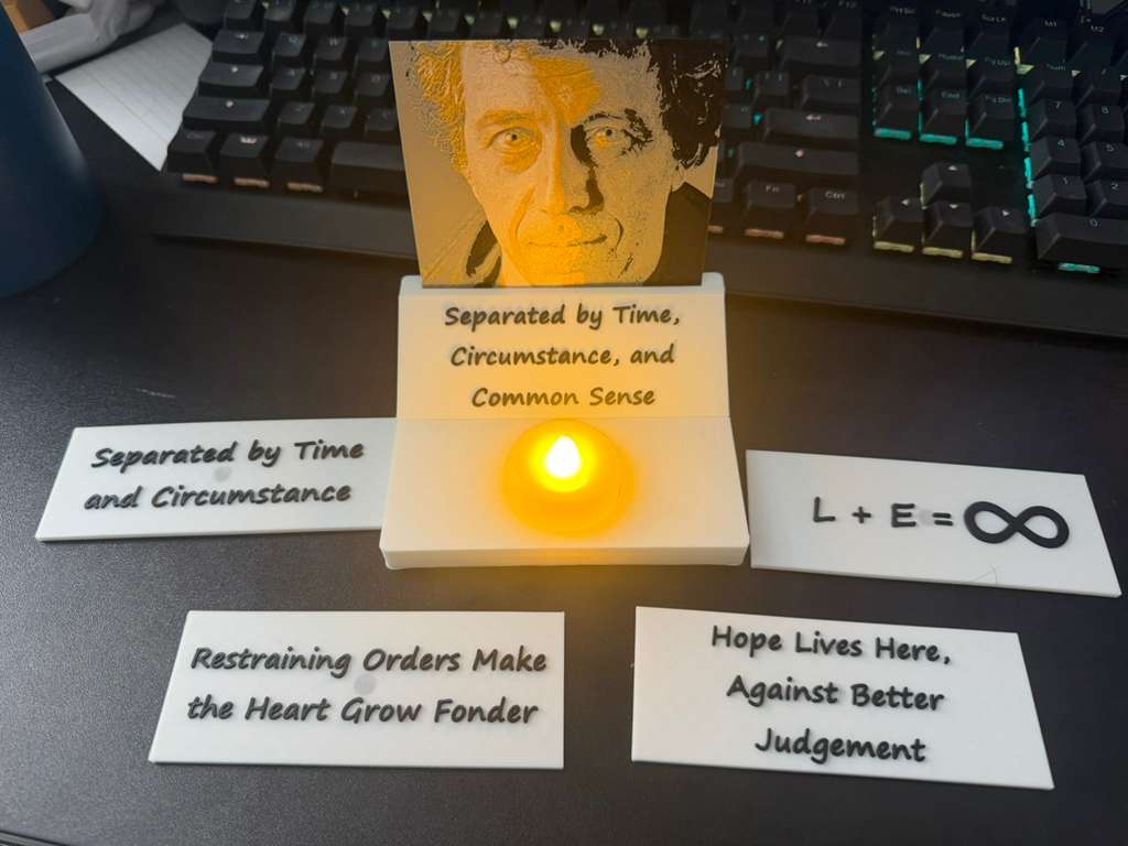 Eric Bogosian (Or other image) Miniature Shrine with Hot-Swappable Text