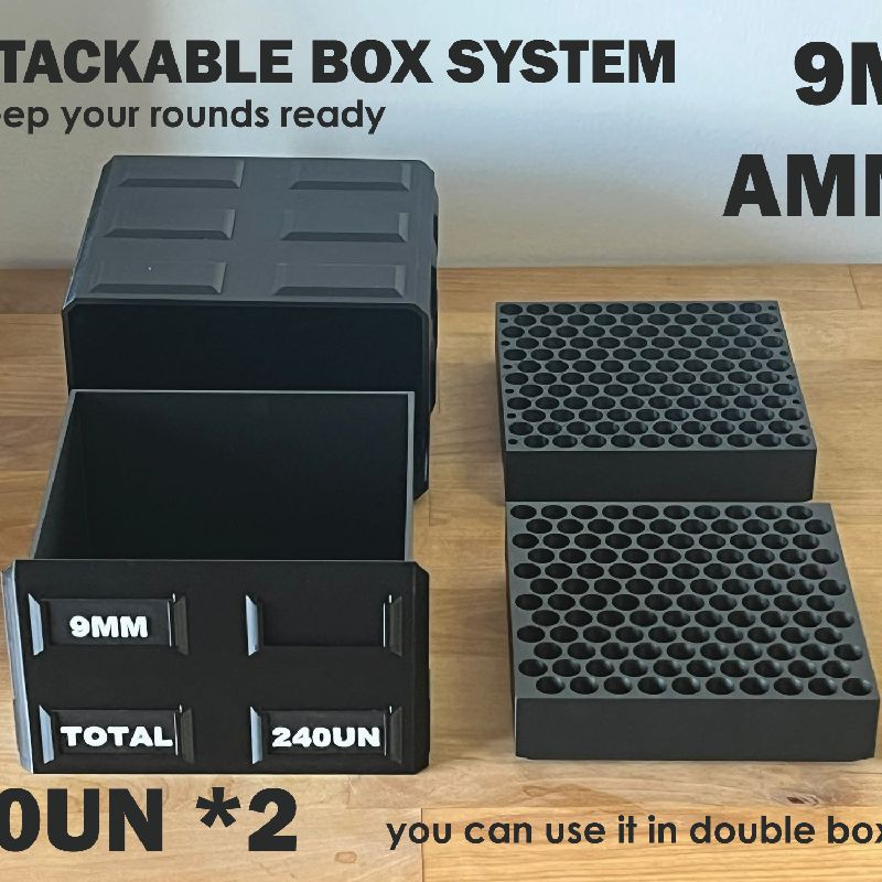 Stackable Ammo Box Double Tall 9mm by master 3D PT | Download free STL ...