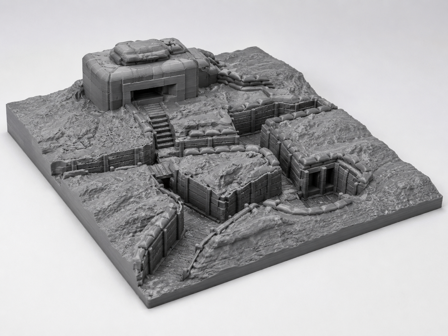Trenches with bunker/Schützengräben mit Bunker