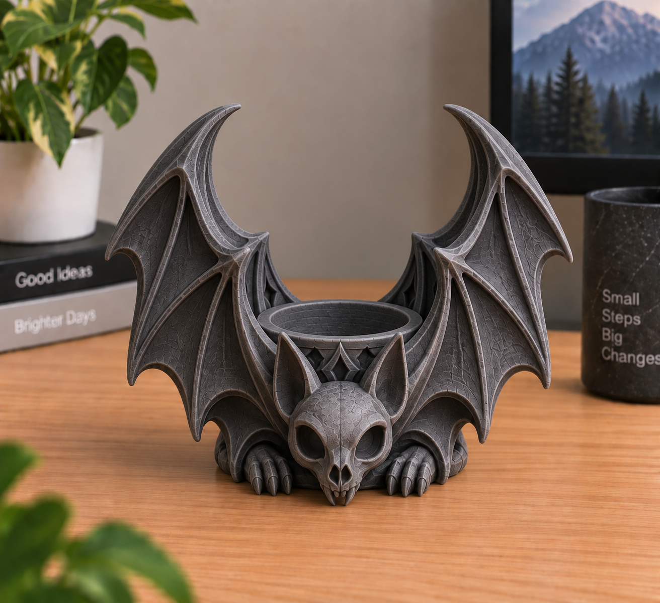 Bat Tealight Holder - Spread Wing Candle Holder