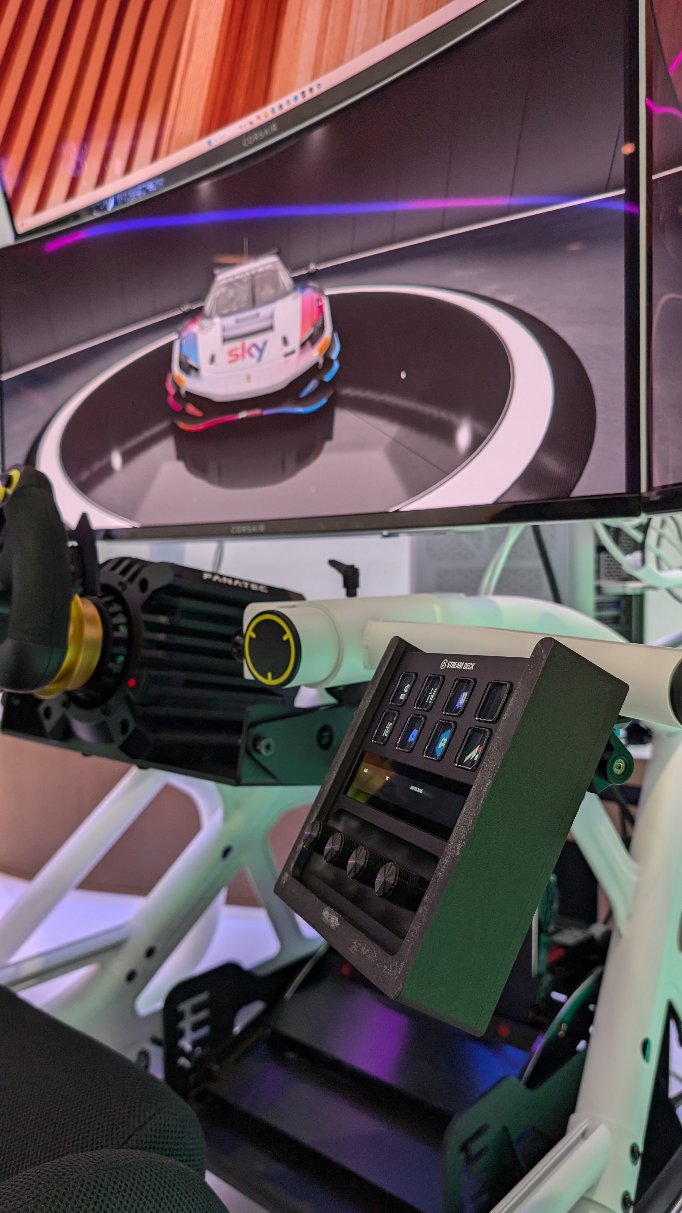 Stream Deck Mount - Fanatec Clubsport GT sim racing cockpit