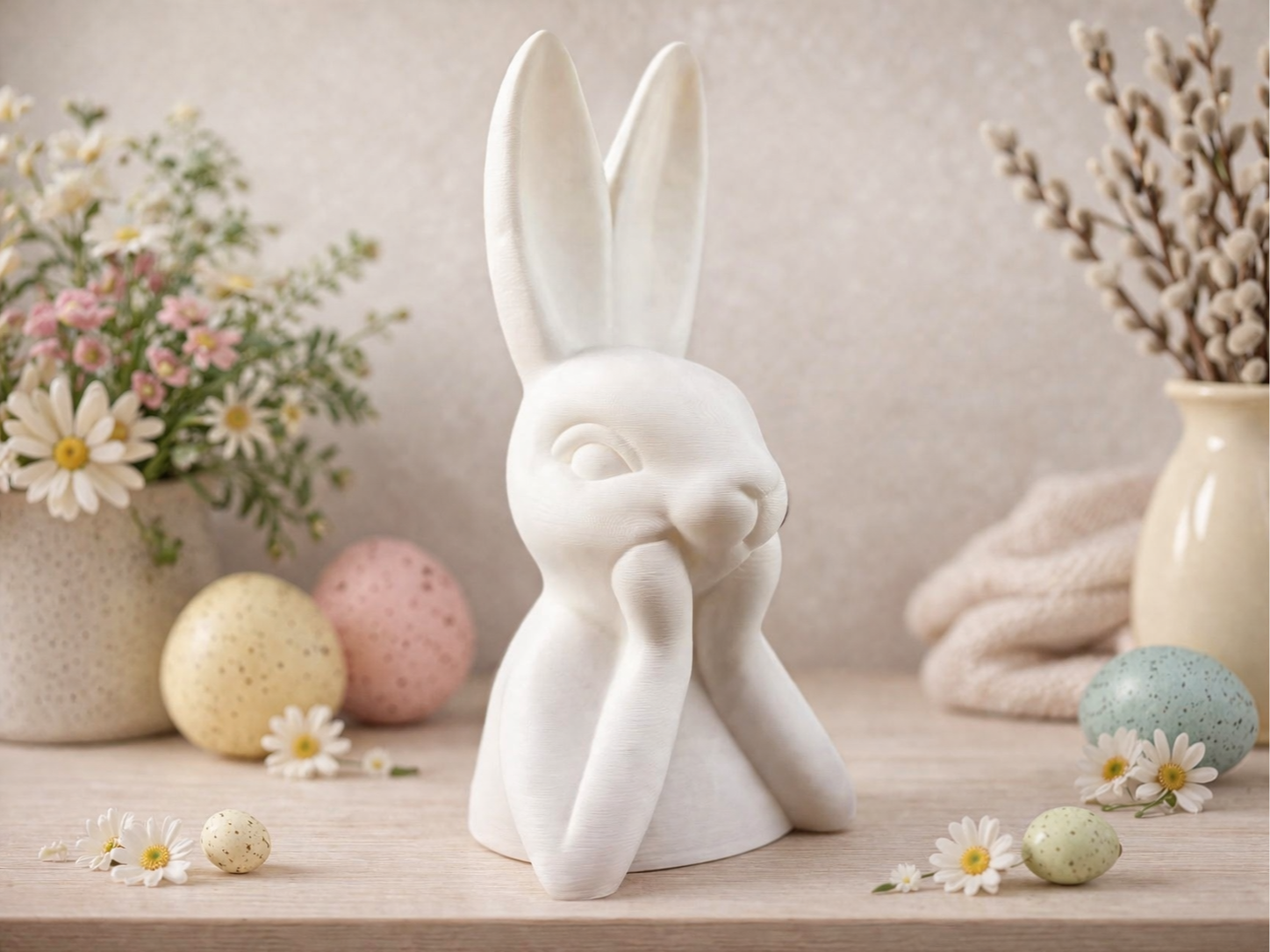 Elegant Easter Bunny Figurine – High Detail 3D model