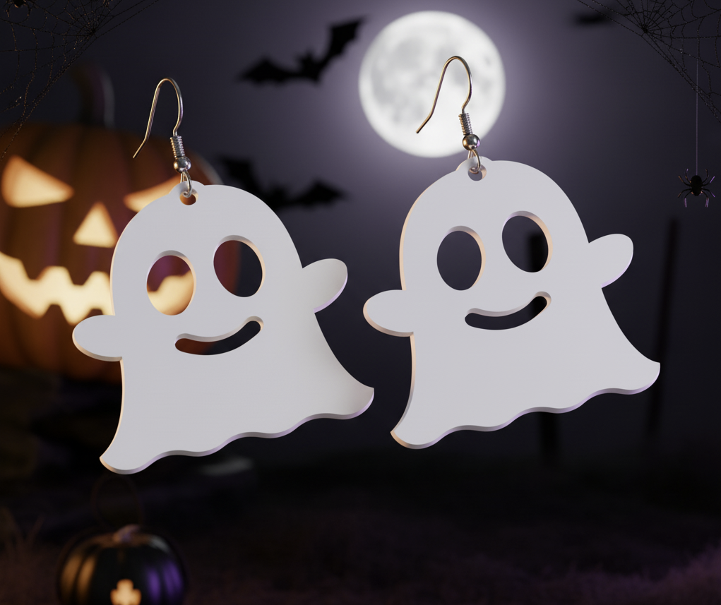 Miniatura 2 do modelo 3D Halloween Ghost Earrings