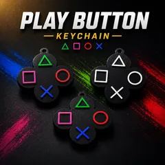 Play Button Keychain Set