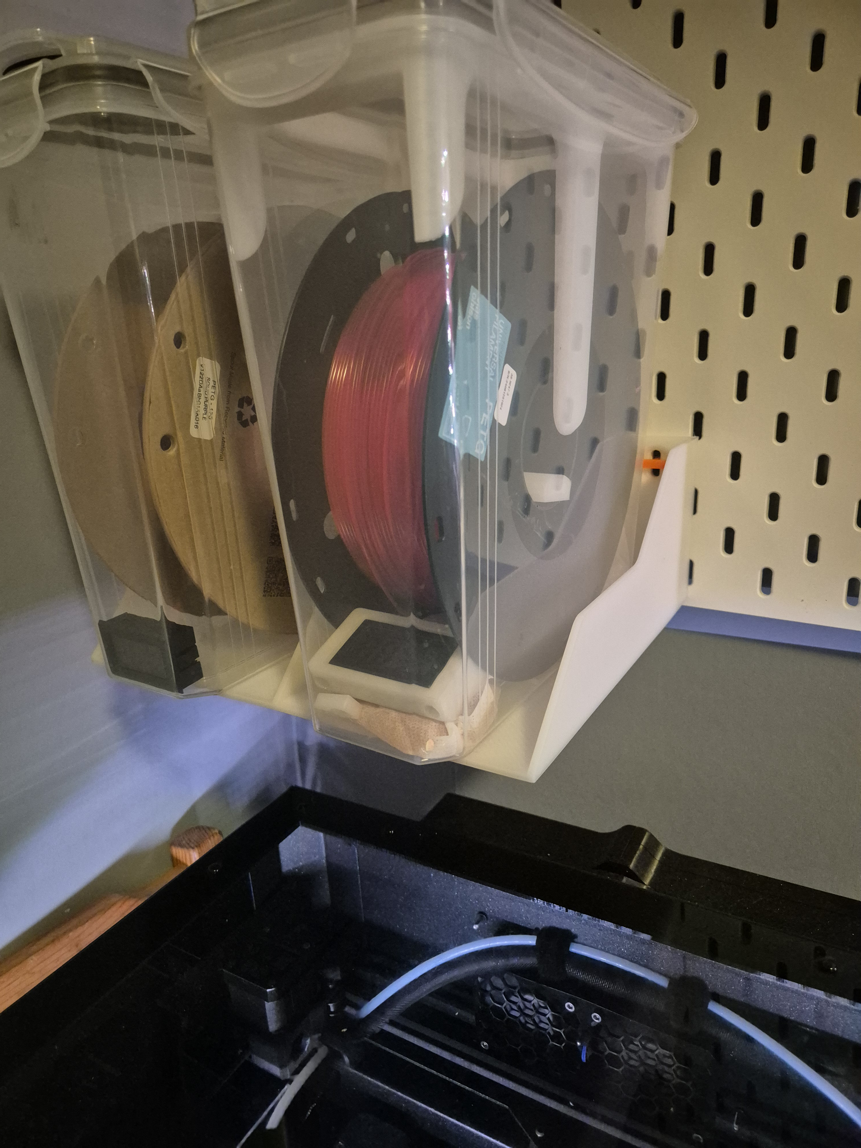 Ikea Skådis shelf for filament boxes, T-clip and double shelf