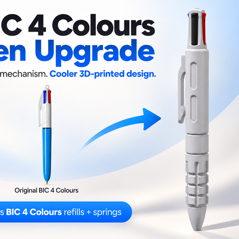 BIC 4 Colours Tactical Pen – 3D Printable Upgrade by Sean Liang ...