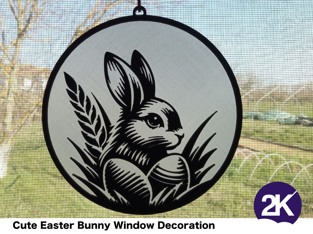 Cute Easter Bunny Window / Wall decoration, easy to print