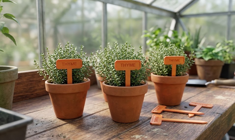 Durable 3D Printed Thyme Herb Stake 3D model by kkmmedia3d