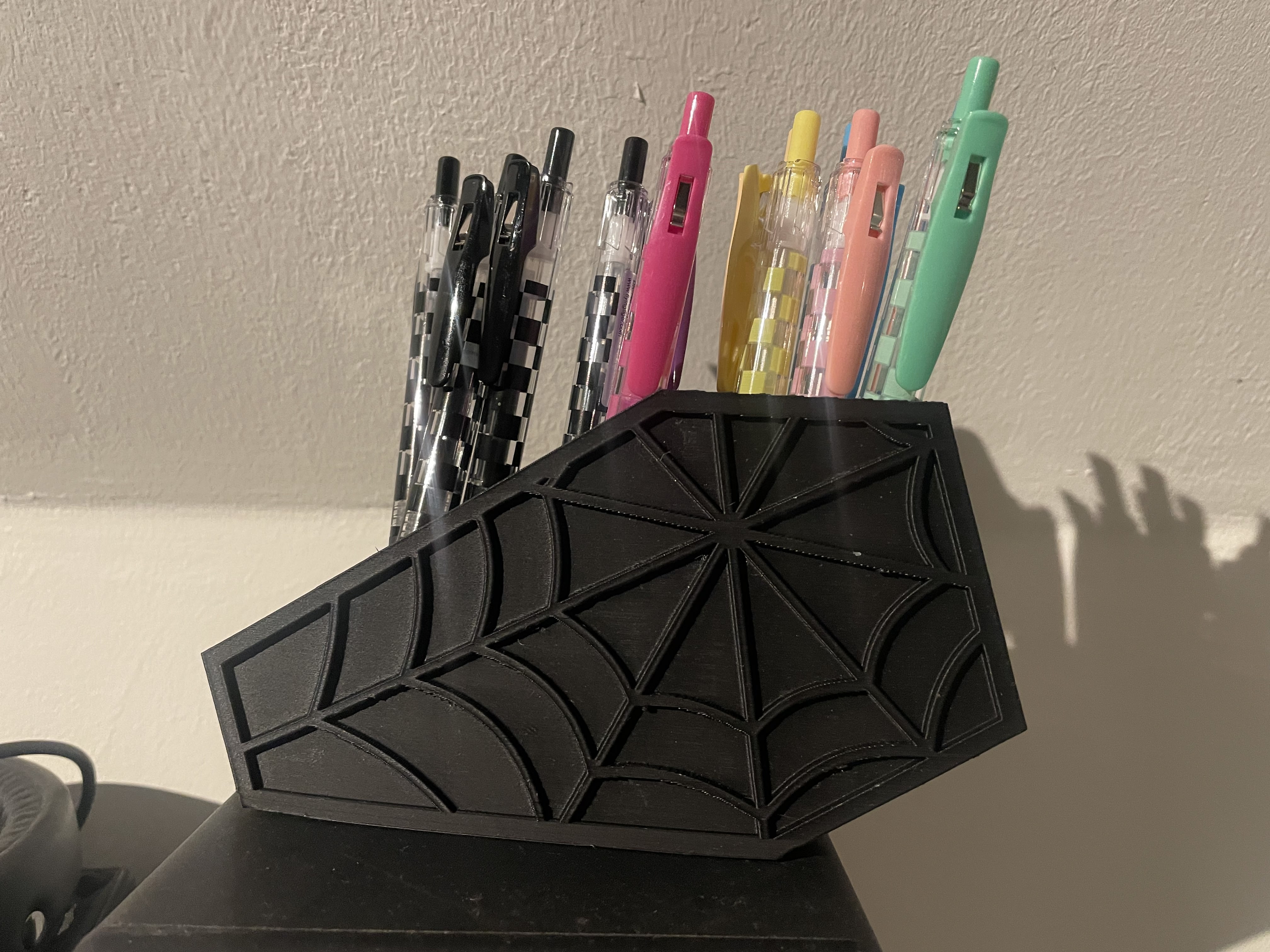 Coffin Pen Box with Spiderweb Sides