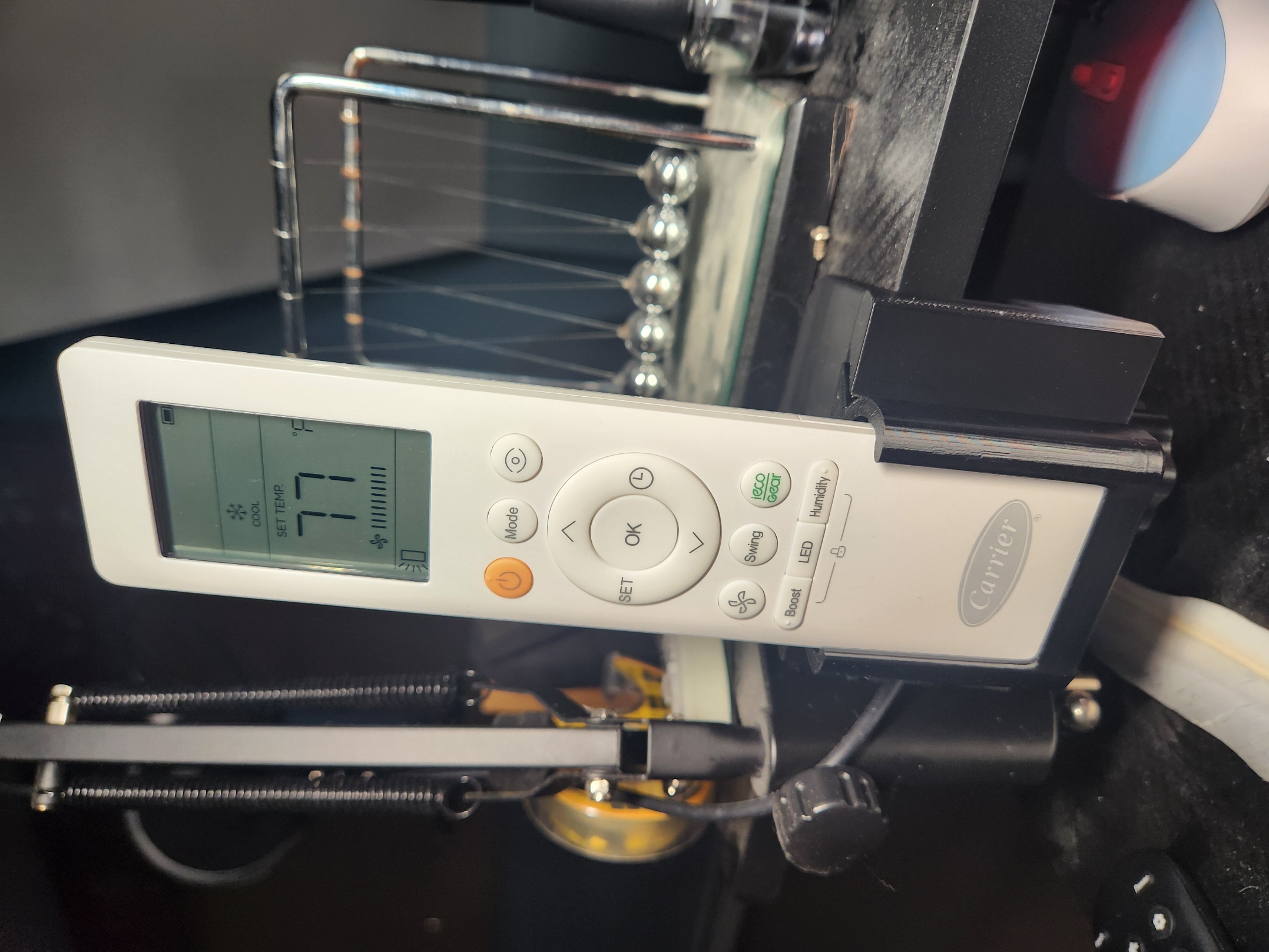 Carrier split mini/ac remote holder for desk clamp