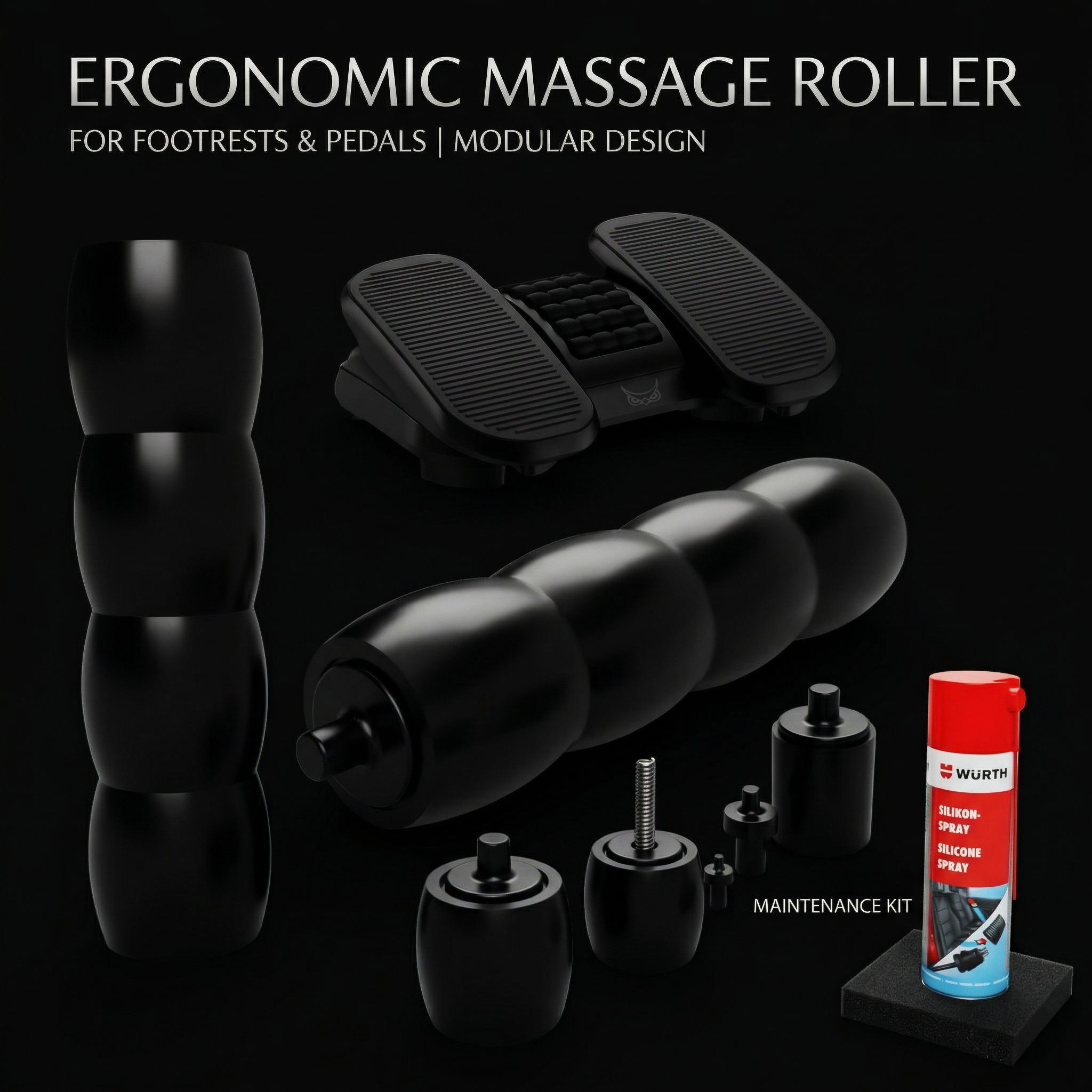 Ergonomic Footrest Repair Kit: Roller, Pin & Design Journey