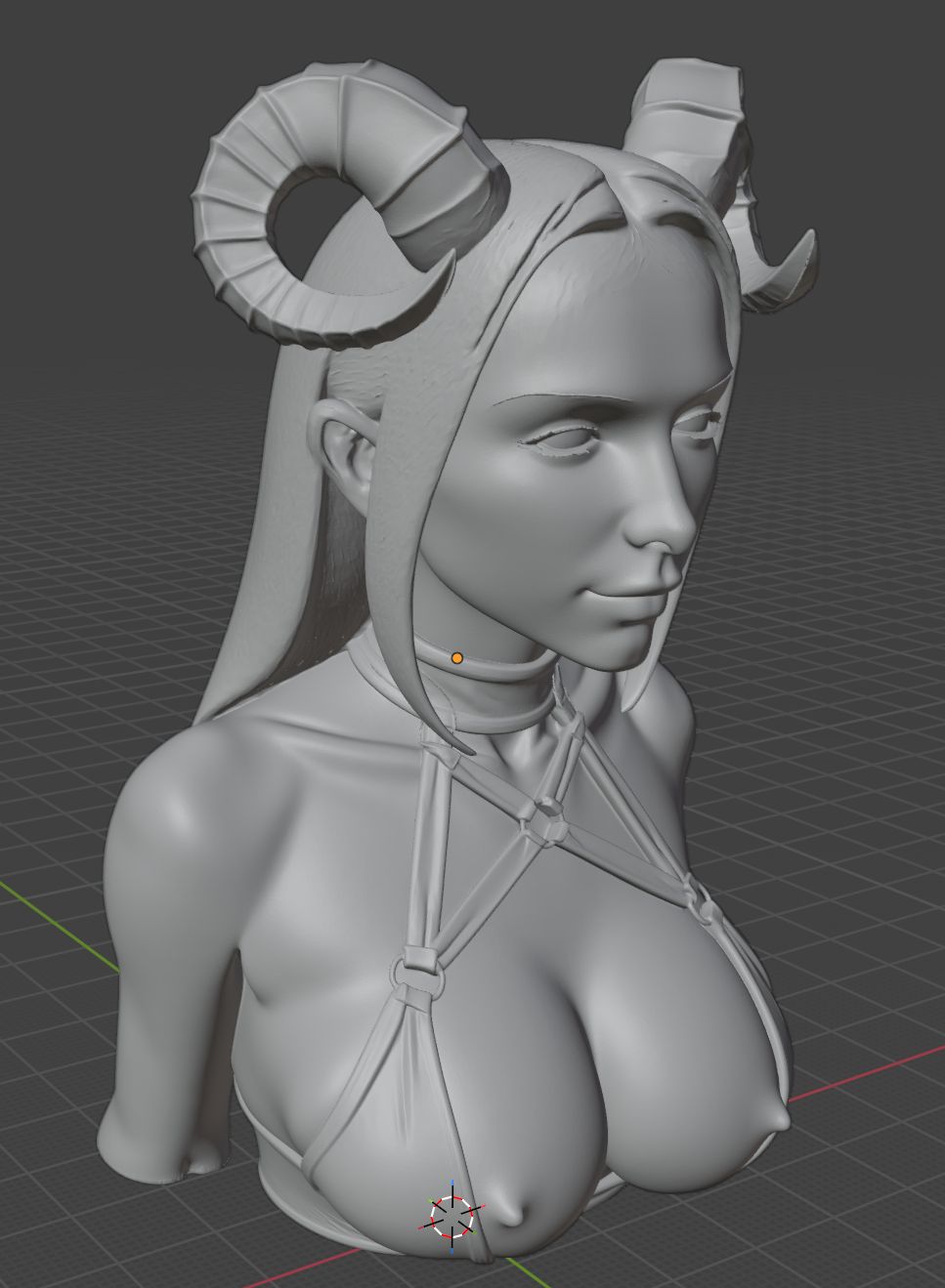 Succubus Horned Girl Bust