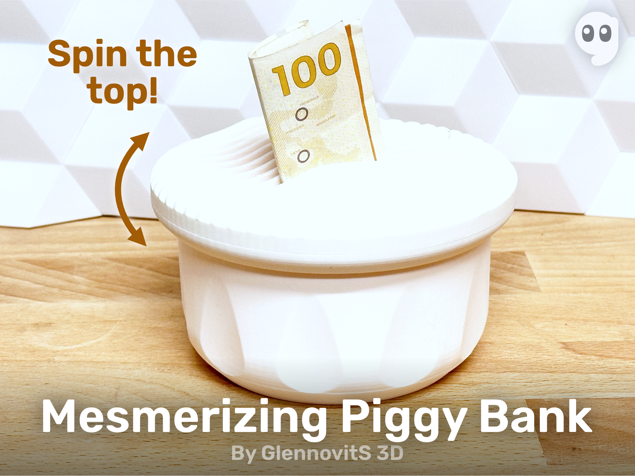 Mesmerizing Piggy Bank (twist/spin/fidget to enjoy the design!)