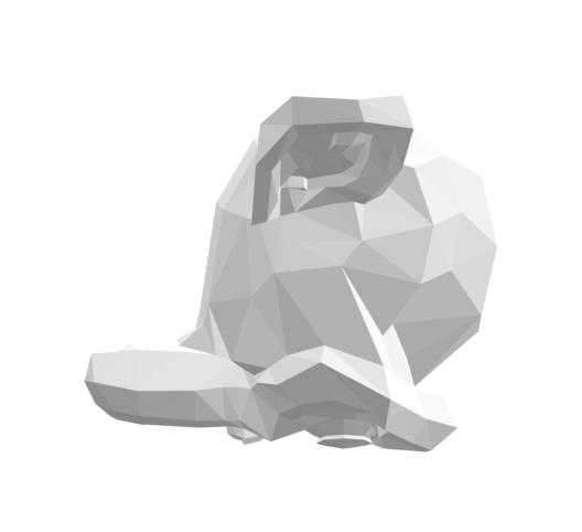 Miniatura 2 do modelo 3D low poly monkey head