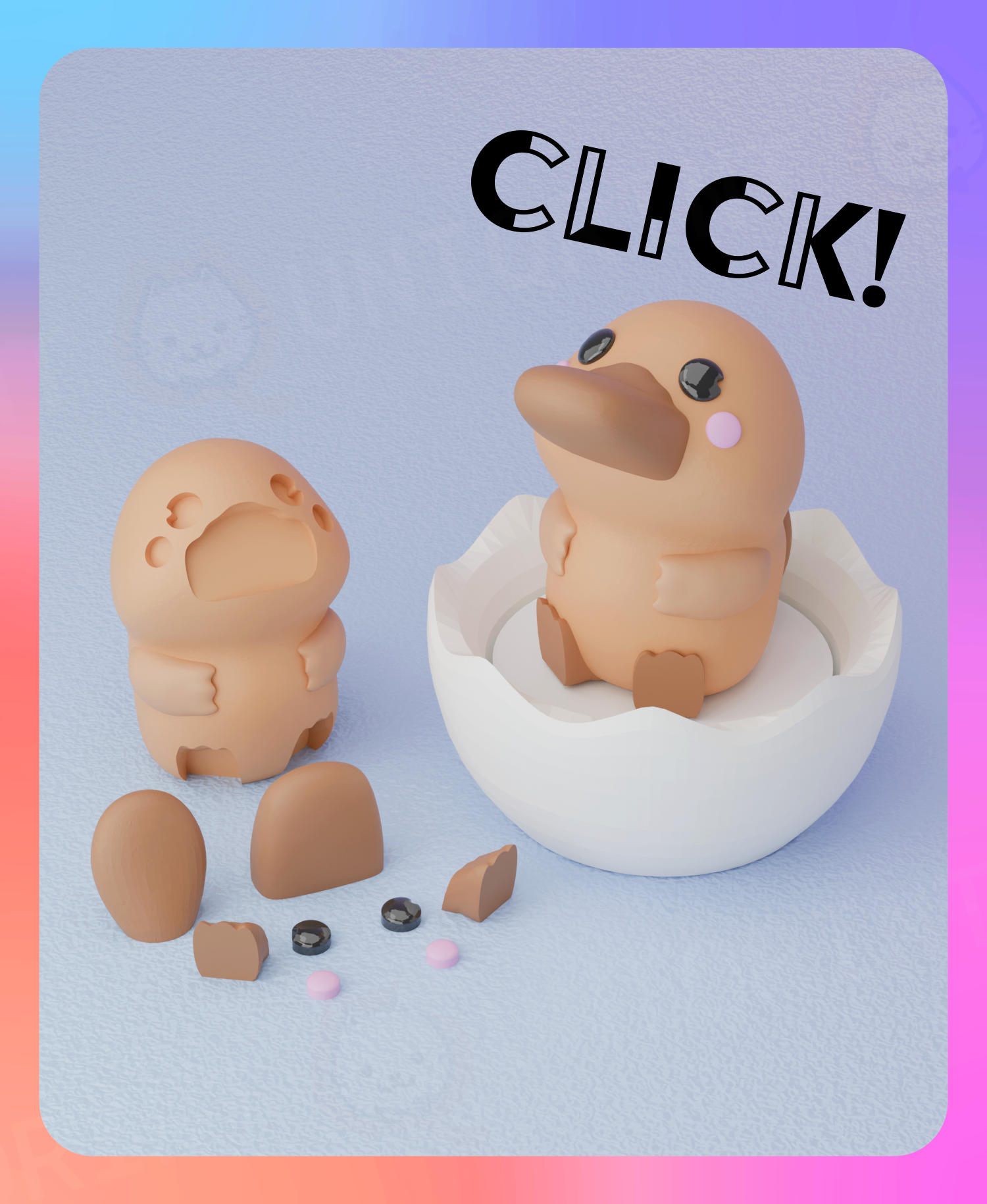 Platypus Clicker & Keychain (Separated Parts)