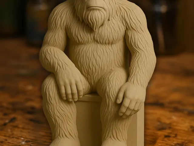 Sitting Bigfoot Statue