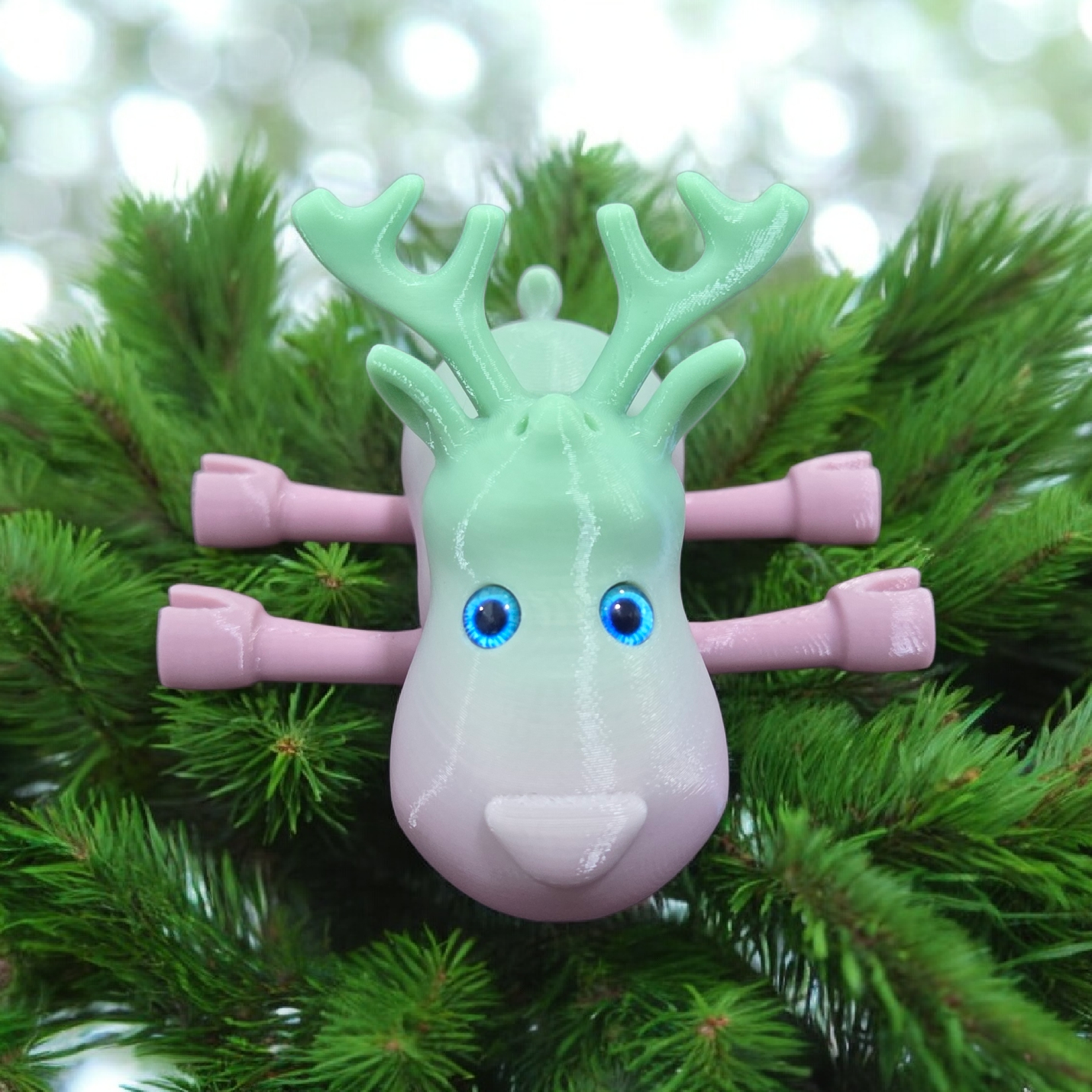 Articulated Reindeer Keychain - 6mm glass eye compatible