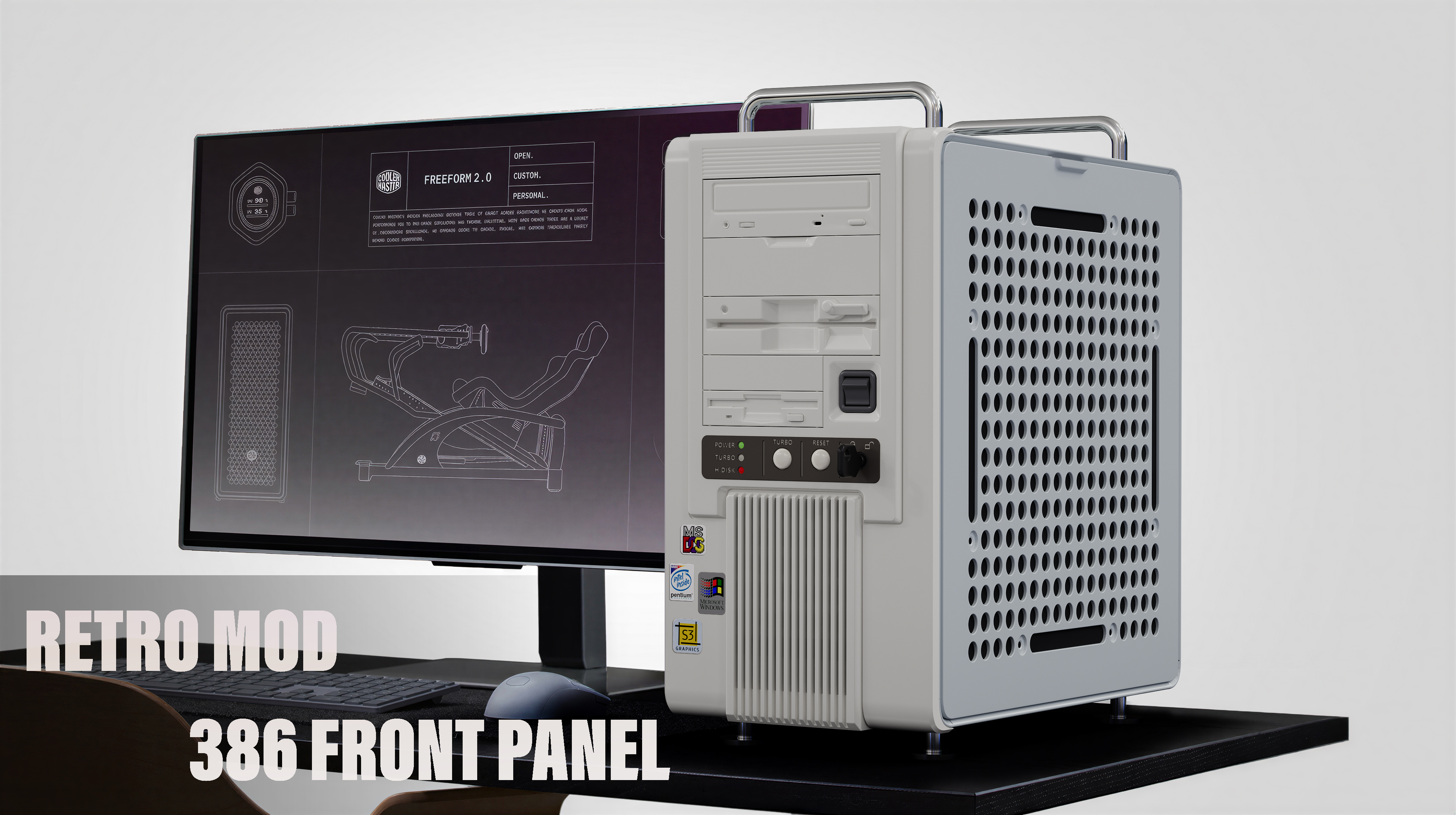 Cooler Master Qube 540 RETRO MOD front panel