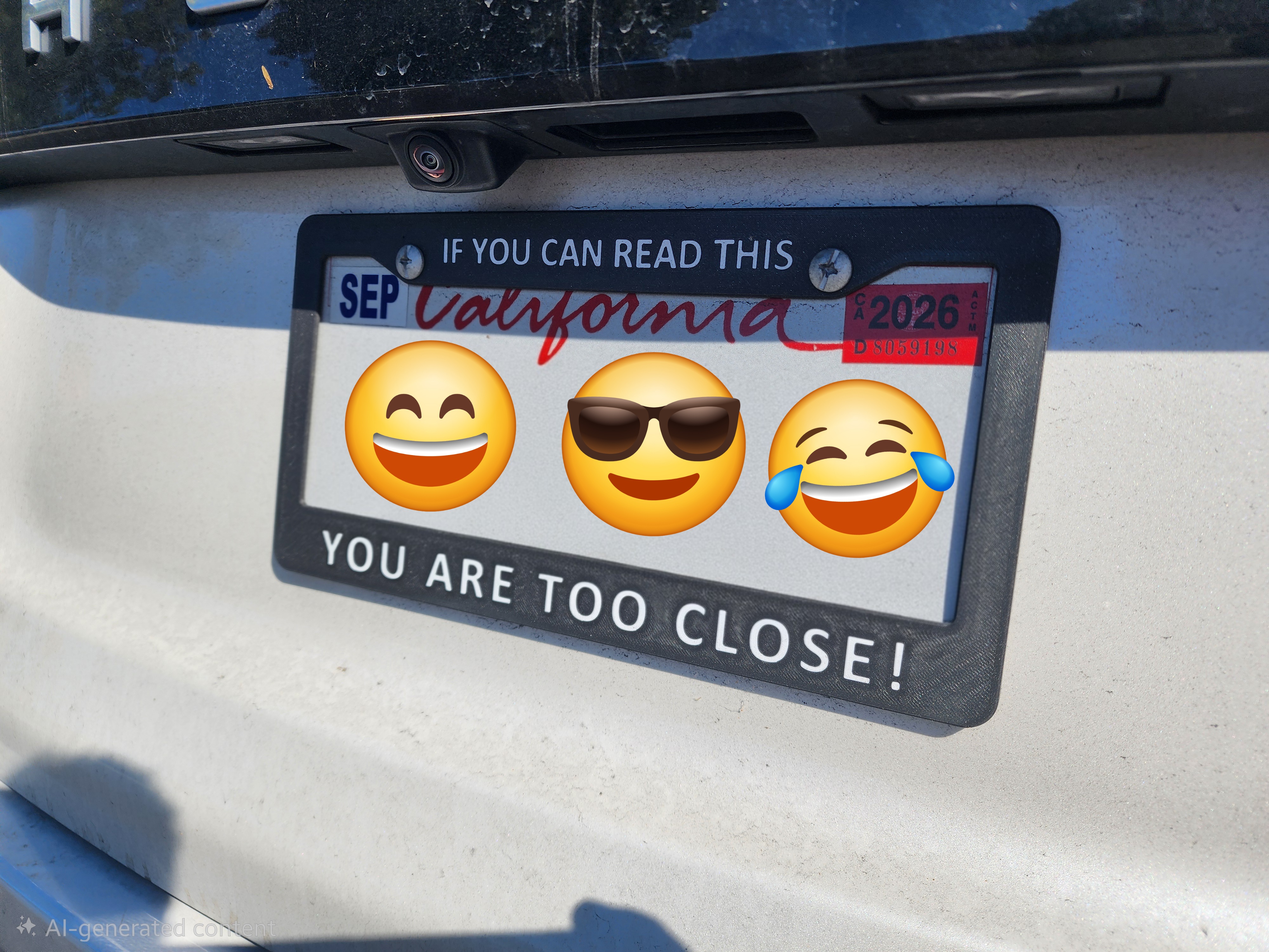 #0212 License Plate Frame (Rear) - Funny Message