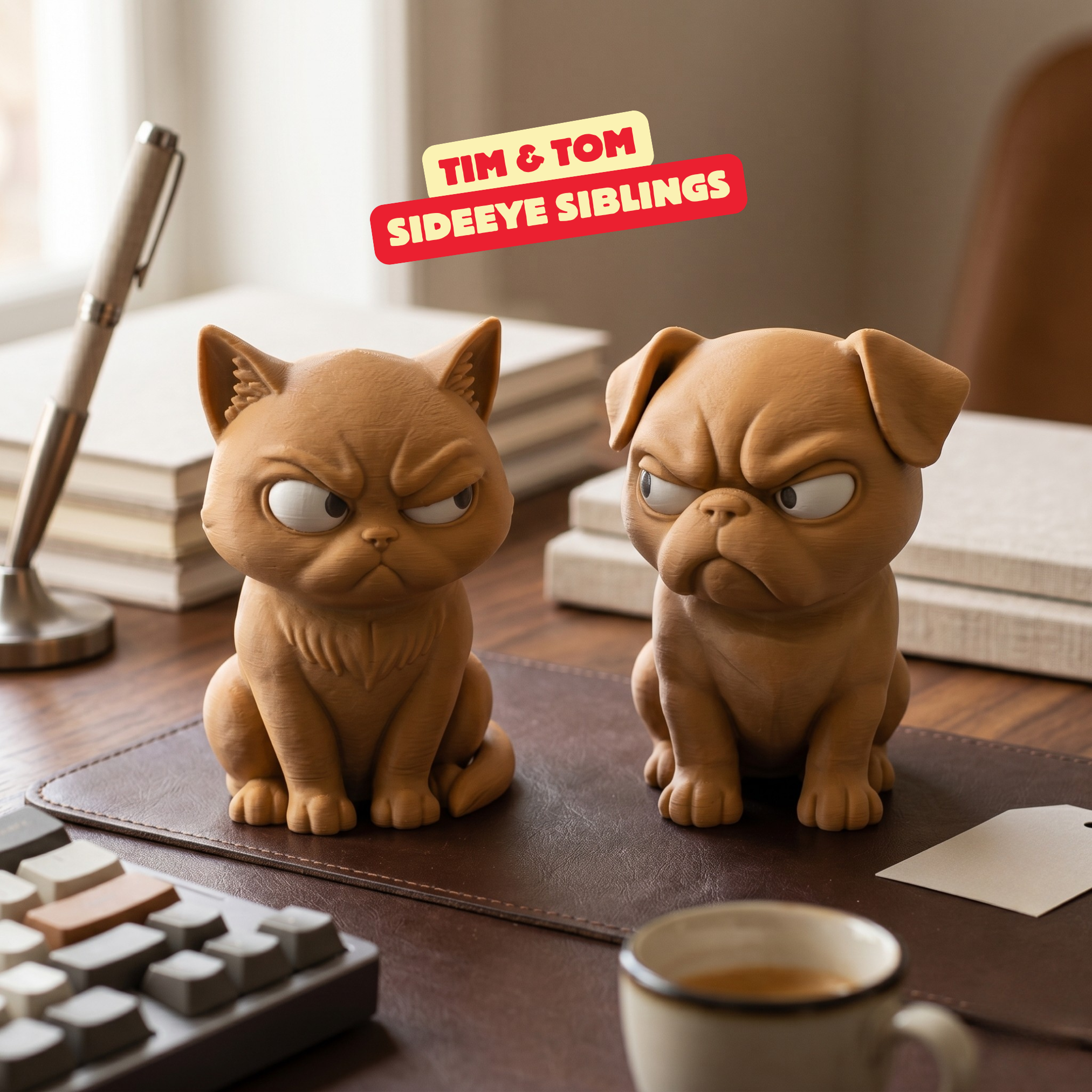 TIM & TOM (SIDEEYE SIBLINGS) / FUNNY DESK DECCOR / TOY / FUNNY HOME DECOR