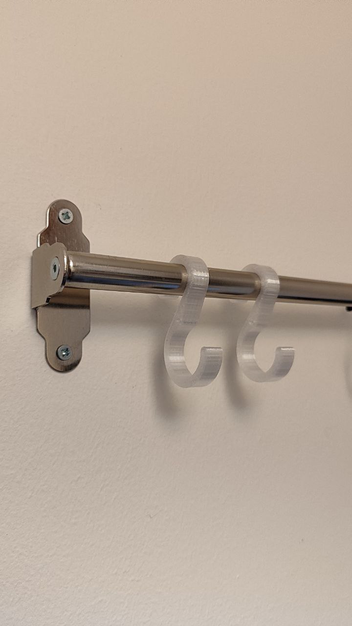 Hook for Ikea horizontal bar HULTARP