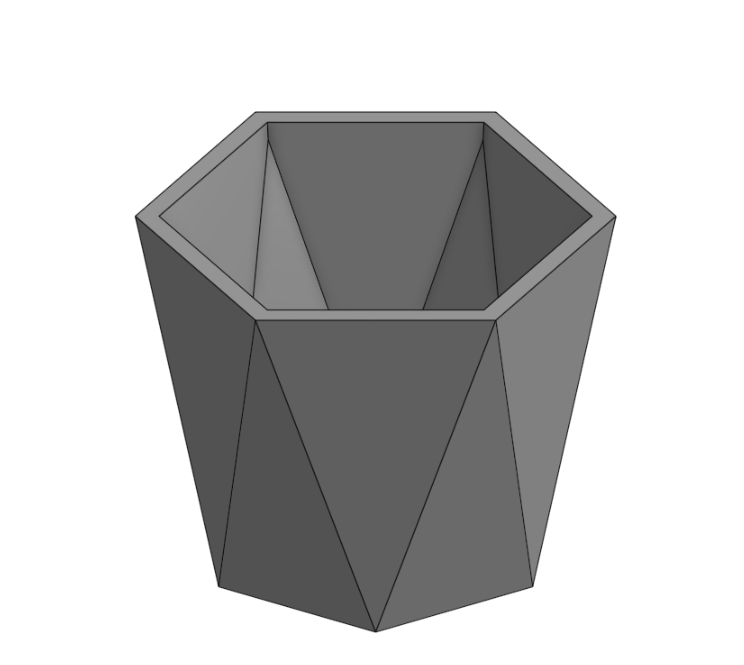Triangle flowerpot 3D model